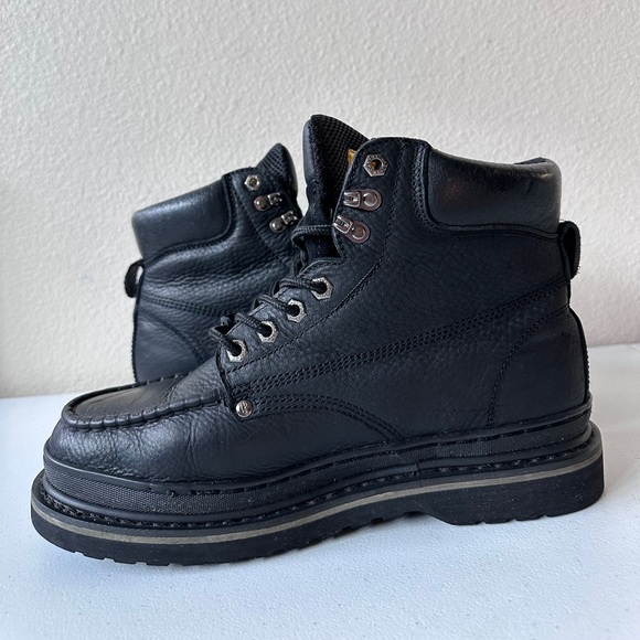 MEN'S CACTUS BLACK STEEL TOE OIL & SLIP RESISTANT WORK BOOT SIZE 10 - Picture 8 of 15